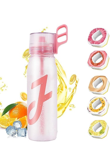 MAKINGTEC Water Bottle, 650 ml Scent Flavored Water Bottles with 5 Flavour Pods, BPA Free Drinking