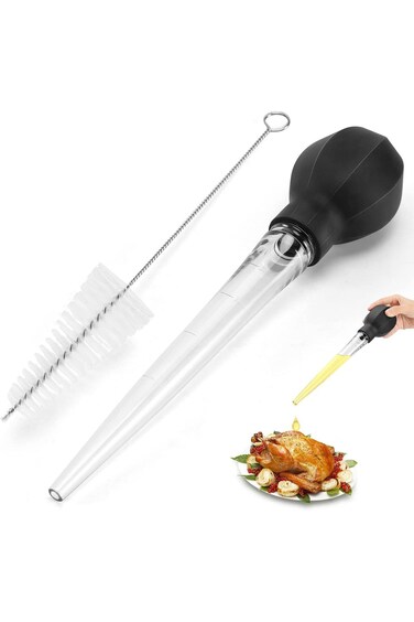 Excefore Large Turkey Baster with Cleaning Brush, Premium Baster Tool for Cooking, Easy to Use and