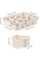 NANAO Food Serving Tray with Lids Stackable Fruit&amp;Veggie Container with 8 Small Dividers Plastic St