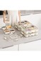 NANAO Food Serving Tray with Lids Stackable Fruit&amp;Veggie Container with 8 Small Dividers Plastic St