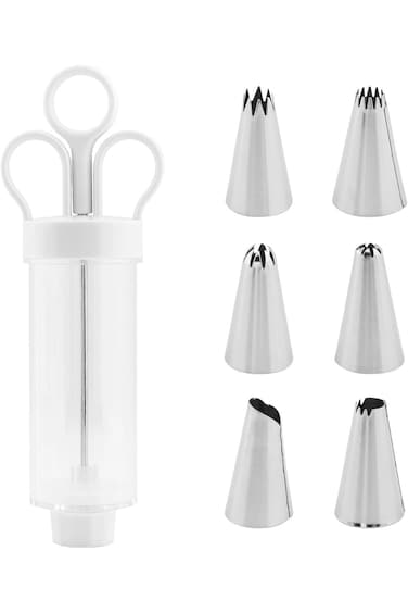 KASTWAVE Dessert Decorating Syringe Set, Cake Decorating Supplies Kit, Cupcake Icing Piping Kit, wi
