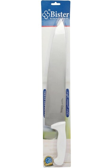 سكين طاهي بيستر من الفولاذ المقاوم للصدأ، أبيض/فضي، مقاس 14 بوصة