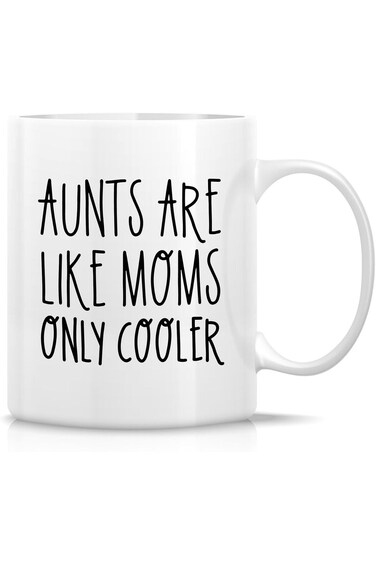 كوب ريتريز المضحك للعمة - العمات مثل الأمهات فقط - كوب بارد - كوب قهوة أو شاي سيراميك سعة 11 أونصة - كن