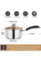 Toriseek 2QT Saucepan, Stainless Steel 2 Quart Saucepan with Lid, Multipurpose Sauce Pan for Kitche