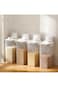 4pcs Cereal &amp; Dry Food Storage Containers with Measuring Cup, Airtight Plastic Kitchen Storage Orga