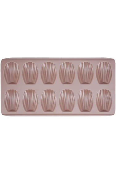 صينية خبز كيكة صدفية وردية اللون مع 12 حجرة