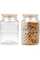 OctStory Large Glass Storage Jar, 2200ml Glass Food Storage Containers with Bamboo Lid, Kitchen con