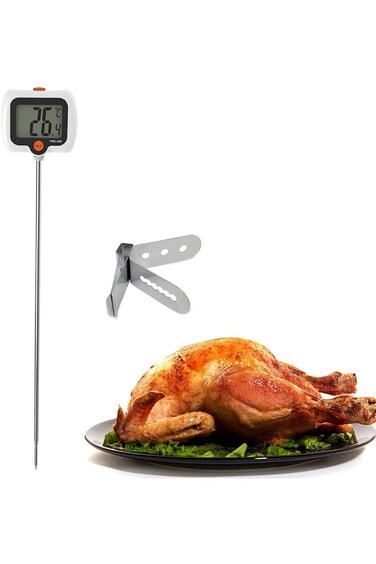 مقياس حرارة رقمي للحلوى من إكسفور مع مشبك وعاء، مقياس حرارة لطهي الطعام واللحوم، قراءة فورية للطعام