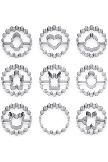 MIUTME Christmas Cookie Cutters Mini, 9 Pcs Christmas Holiday Metal Cookie Cutters for Party Baking
