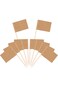 KASTWAVE Toothpick Flags, 200 Pcs Kraft Checkered Toothpick Flags Brown Mini Food Labels Flags for