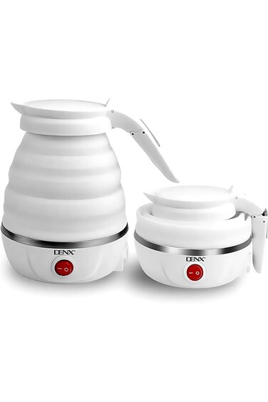 DENX 500W Portable Folding Electric Kettle, Capacity 600ml, Fast Boiling, Dual Voltage (110-220V),
