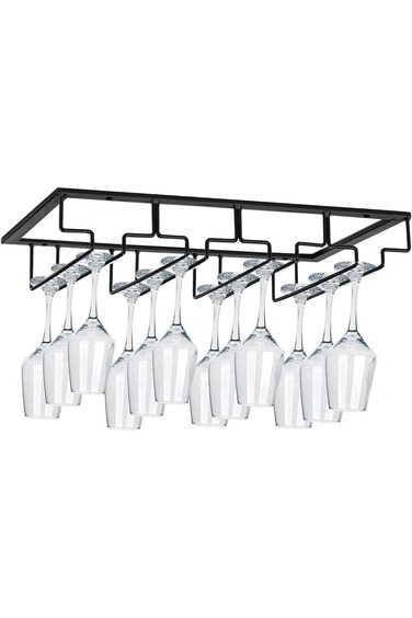 Oasisgalore Wine Glass Rack - Under Cabinet Stemware Wine Glass Holder - Wine Glasses Storage Hange