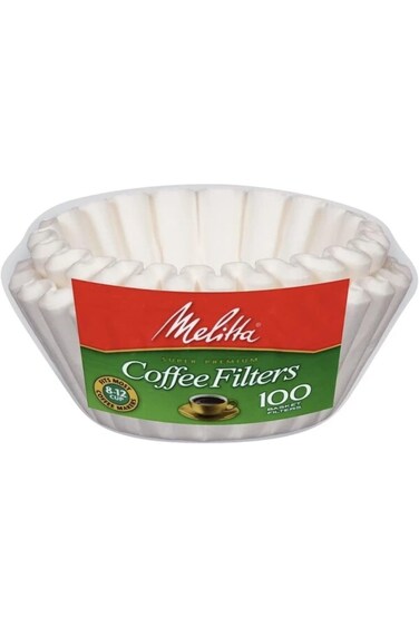 ميليتا 629524 - فلاتر سلة قهوة بيضاء من 8 إلى 12 كوبًا - 200 فلتر