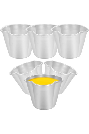 Khazna Egg Tart Molds, 6Pcs Nonstick Pudding Pan Muffin Cups Aluminum Alloy Cake Tartlets Pudding M