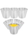 Khazna Egg Tart Molds, 6Pcs Nonstick Pudding Pan Muffin Cups Aluminum Alloy Cake Tartlets Pudding M