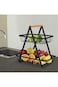 Sikon 2-Tier Countertop Fruit Basket Storage, Vegetable Rack Bread Display Stand for Kitchen, Black