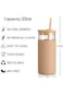 Tronco 20oz Glass Tumbler Glass Water Bottle Straw Silicone Protective Sleeve Bamboo Lid - BPA Free