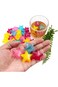 Azonee 24 Pack Reusable Ice Cubes, Colorful Plastic Star Shape Ice Cubes for Drinks, Coffee, Washab