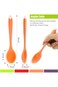 Bukela 4 Pieces Small Multicolored Silicone Spoons Silicone Serving Spoon Stirring Spoon for Kitche