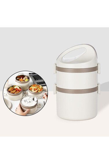 Food thermo container 2 layers Food Jar Lunch Box Thermos Stainless Steel Double Wall Insulated Tra