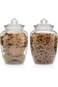 Marbelous Glass Jars with Airtight Lid - Set of 2 Large Apothecary Jar - 2 pc Glass Jar Set &ndash; Canis