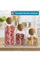 TAPIT Glass Jar with Ball Cork Lid, Glass Canister with Wood Lid, Storage Container Jars for Coffee