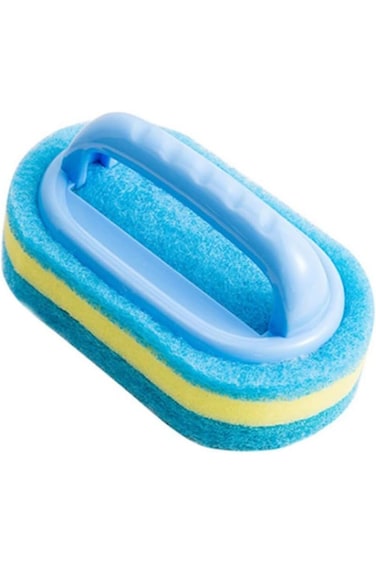 فرشاة تنظيف UBTAN مع إسفنجة مطبخ ومقبض لتنظيف بلاط الحمام والزجاج