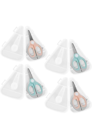 4PCS Baby Food Scissors, Stainless Steel Food Cutting Scissors, Portable Kitchen Shears with Blade