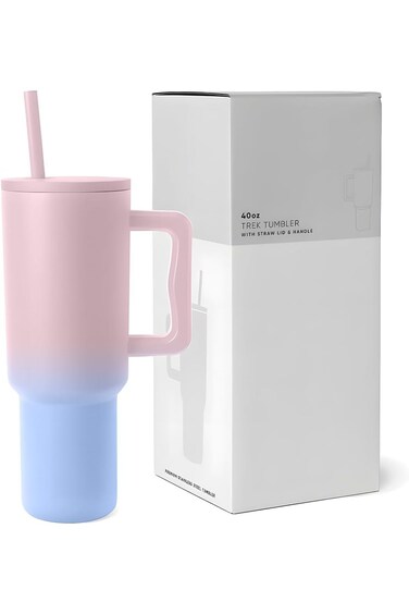 SIGNCLUBS 40 oz Stainless Steel Vacuum Insulated Tumbler with Straw and Lid, Reusable Water Bottle