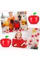 Red Apple Container, 20 Pcs Plastic Apple Container Apple Decorations Teacher Gifts Bulk Red Apple