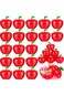 Red Apple Container, 20 Pcs Plastic Apple Container Apple Decorations Teacher Gifts Bulk Red Apple