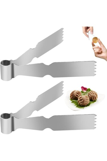 قطعتان من ملقط المعمول، أدوات معجنات مناقيش، ملقط معجنات من الفولاذ المقاوم للصدأ، كريمة الخبز