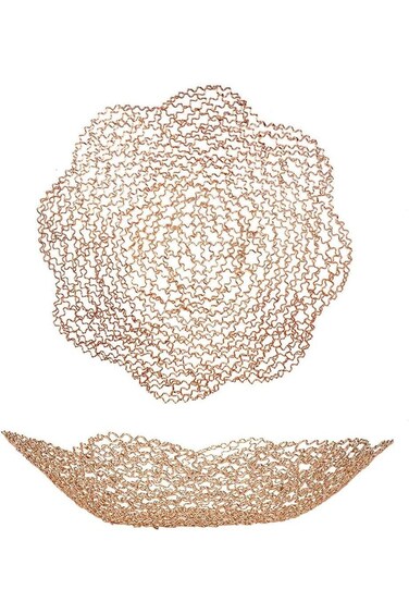 SYOSI Decorative Bowls for Home Decor and Centerpieces - Gold Vegetable Fruit Bowl for Kitchen Coun