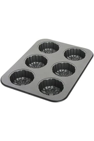 قالب مافن صغير من لامبرت بستة قوالب (318110023، رمادي)