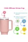 Meitesti Flower Straw Cover Cap for Stanley Cup Silicone Straw Topper Compatible with 30 and 40 Oz