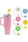 Meitesti Flower Straw Cover Cap for Stanley Cup Silicone Straw Topper Compatible with 30 and 40 Oz