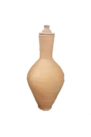 pottery made water bottle with compatible cover