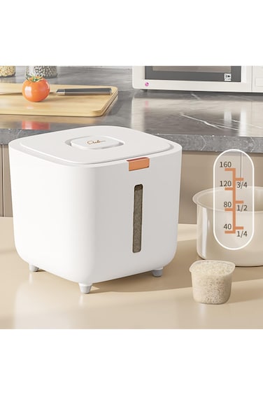 Rice Dispenser,Rice Storage Container Sealed Moisture Proof with Measuring Cup for Kitchen Pantry H