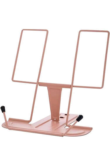 Tazweeq Metal Book Stand for Desk, Adjustable Reading Rest Book Holder, Metal Reading Rack, Folding