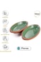 Luksyol Terracotta Oval Oven Tray (WH) dTerracotta Oval Oven Tray With Handle - Colored-Set of 2