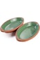 Luksyol Terracotta Oval Oven Tray (WH) dTerracotta Oval Oven Tray With Handle - Colored-Set of 2