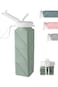 Collapsible Water Bottles with Straw Lid, 600ml/20.3oz Food-Grade BPA-Free Silicone Foldable Travel