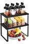 منظم رفوف URbazaar، رف توابل، رف خزانة قابل للتكديس والتوسيع للمطبخ، قطعتان - عرض