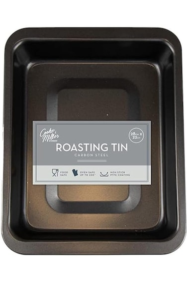 Cooke &amp; Miller Roasting Tin Non-Stick Oven Tray for Roasting and Baking