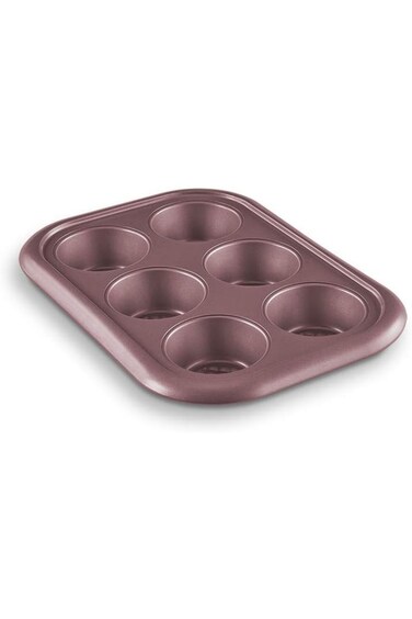 Penguen 6 Cup Jumbo Muffin Pan, Rose, 36 x 25.7 x 4.5 cm, 0.5 mm, D321E4