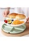 9" Unbreakable Divided Plates Set of 5, Wheat Straw Plate Reusable Dinnerware Portion Control Plate