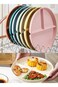 9" Unbreakable Divided Plates Set of 5, Wheat Straw Plate Reusable Dinnerware Portion Control Plate
