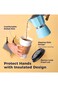 Fit Meal Prep [50 Pack] 16 oz Hot Beverage Disposable White Paper Coffee Cup with Black Dome Lid an