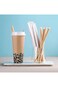 AYF 100Pcs Pointed Paper Boba Straws, Individually Wrapped, 4-Layer Heavy Duty, 12mm Biodegradable