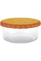 Snips 1.8 Liter Round Biscuit Saver, Transparent, Orange, Plastic Material